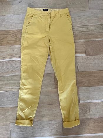 Pantalon chino paperbag jaune Caroll taille 34 #EmmaLilleXS34