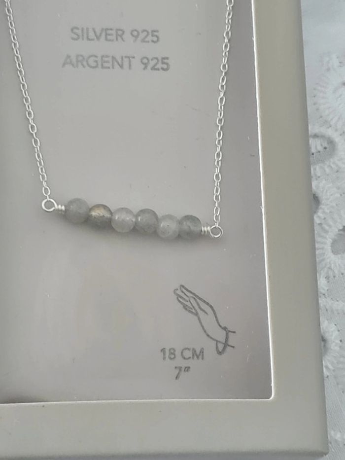 Bracelet argent 925 et petites pierres bleues/grises - photo numéro 4