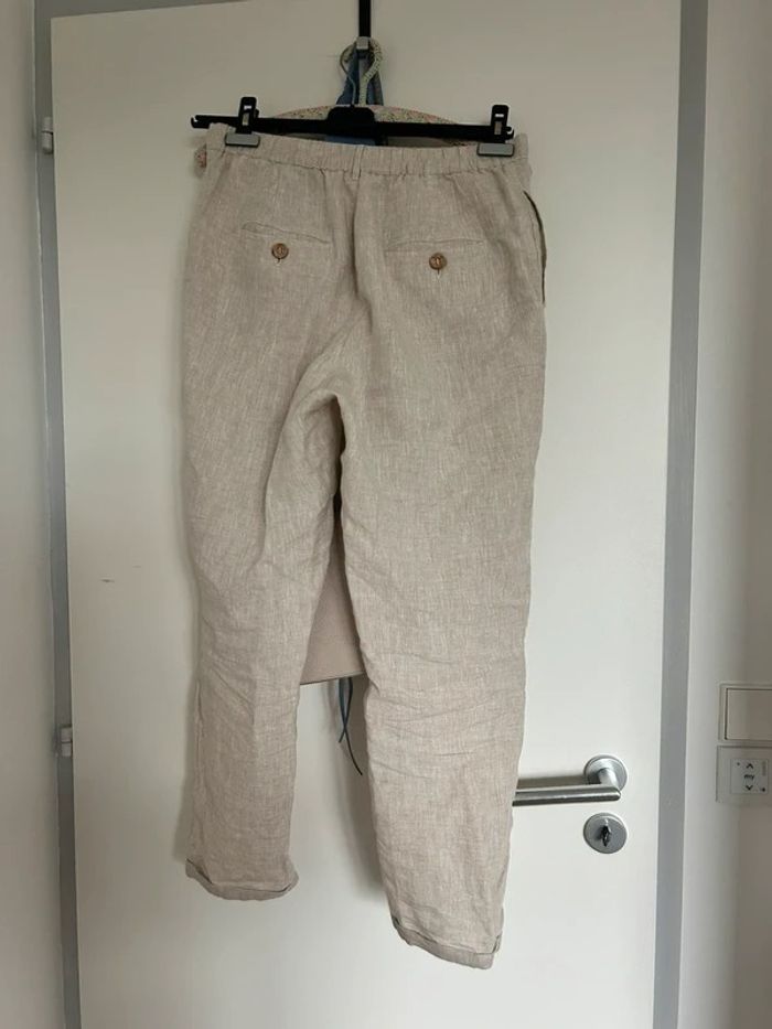 Pantalon lin beige