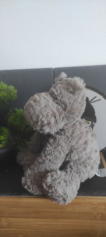 doudou peluche hippopotame jellycat marron brun poil jelly3793sh Beige Brun