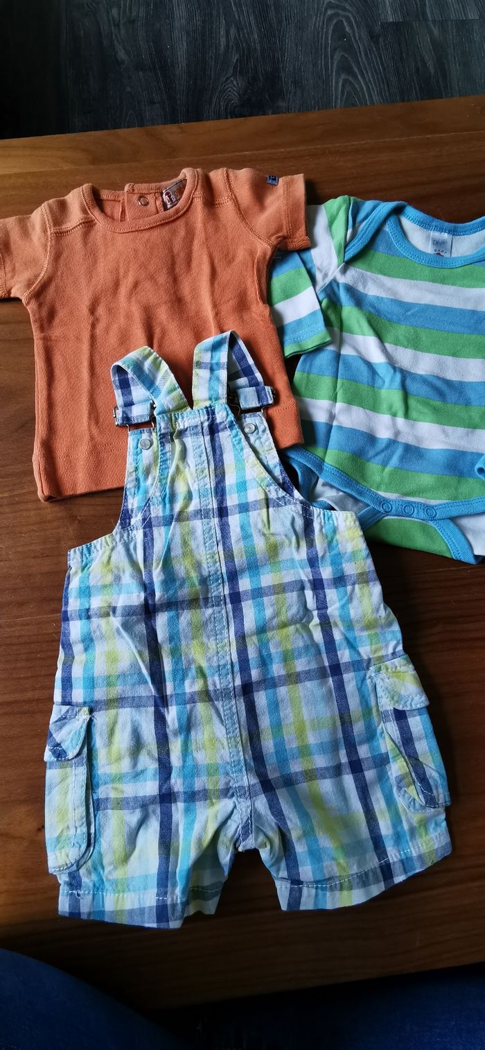 Salopette courte été  bodie tee shirt bébé garçon 3 mois - photo numéro 5