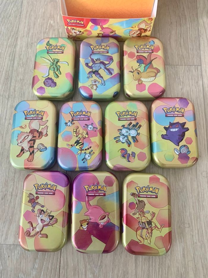 Lot de 10 Mini Tin Pokémon Kanto + Display - photo numéro 2
