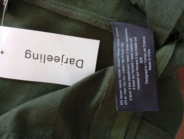 Darjeeling - Pantalon vert ceintré taille S | NEUF - photo numéro 4