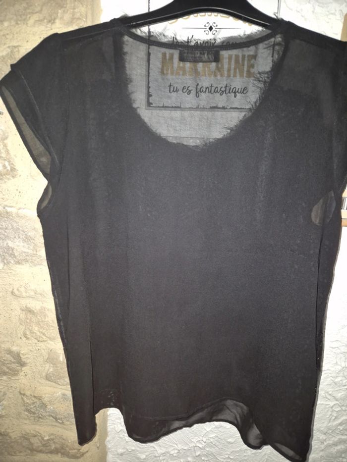Magnifique haut tout en transparence et broderies anglaises Zara W&B collection taille M - photo numéro 7
