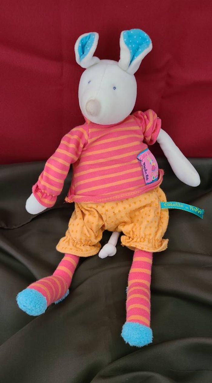 Doudou souris Colette Trottinette MOULIN ROTY 28 cm