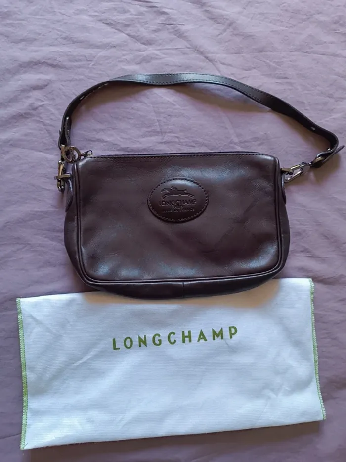 Petit sac porté épaule cuir marron longchamp neuf