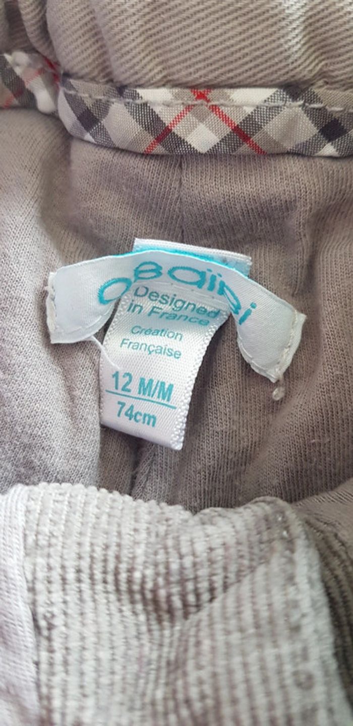 Pantalon velours Obaïbi 12 mois - photo numéro 2