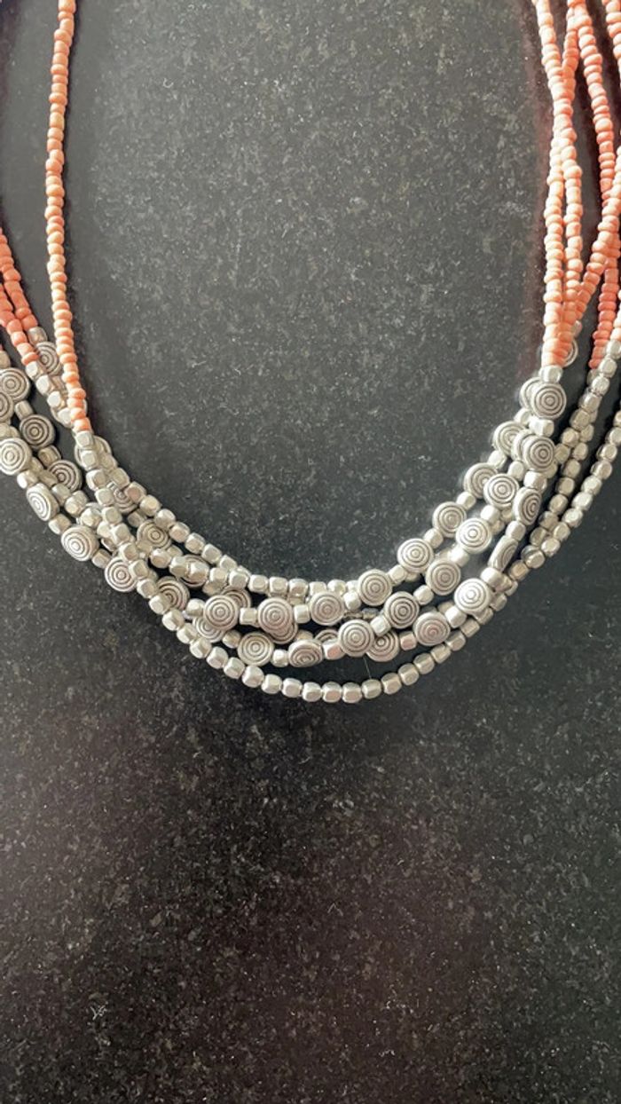 Collier perles métal - photo numéro 2