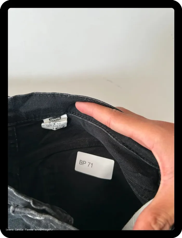 Jean Levi's Femme Noir | Slim Fit Tapered Leg | Taille W28 FR38 | Très Bon État | BP71 - photo numéro 7