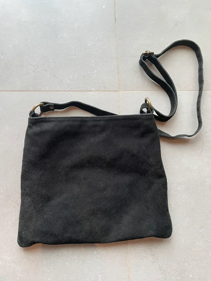 Sac bandoulière femme velours suédine mi saison - photo numéro 5