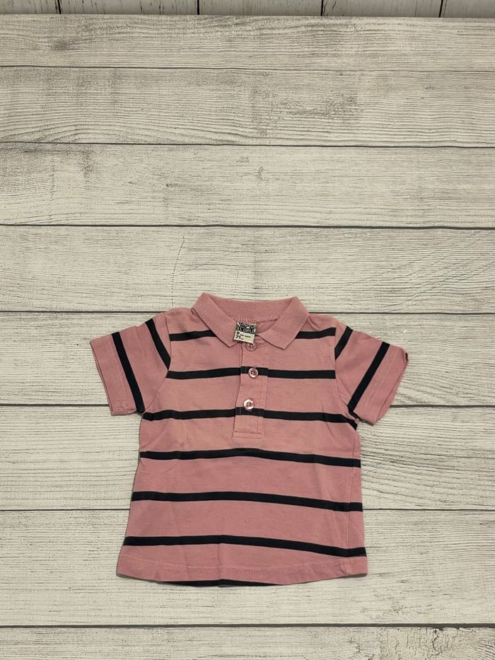 Tape à l’œil - Polo - rayures rose et bleu- 9 mois - photo numéro 2