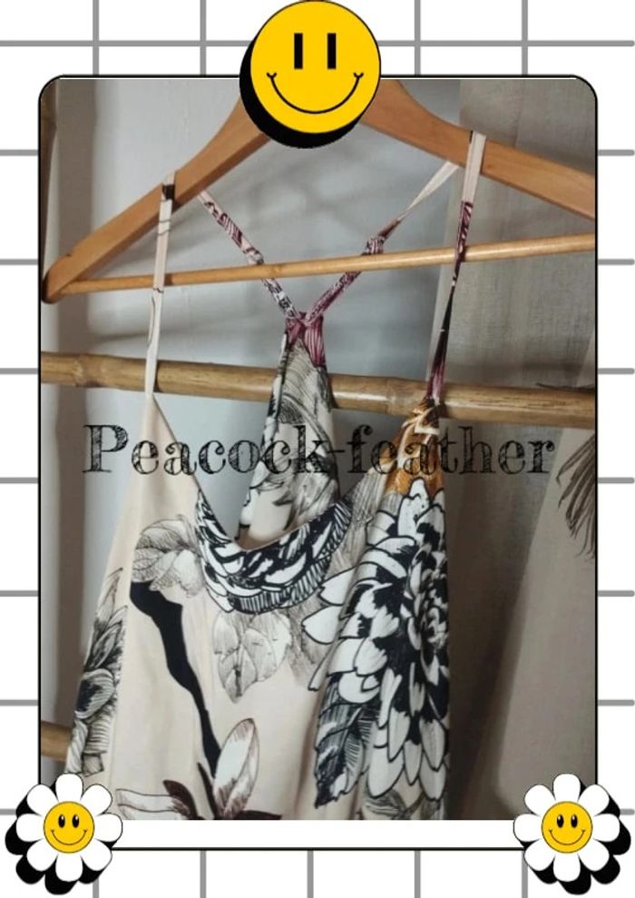 Robe beige fleurie soyeuse TU - photo numéro 7