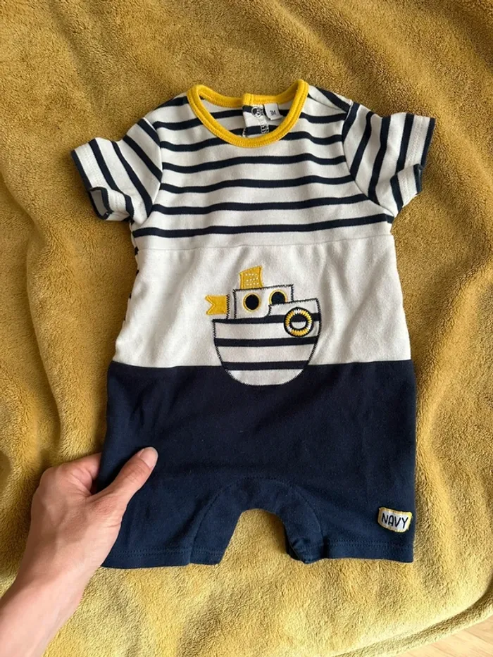 Combinaison short NAVY en coton