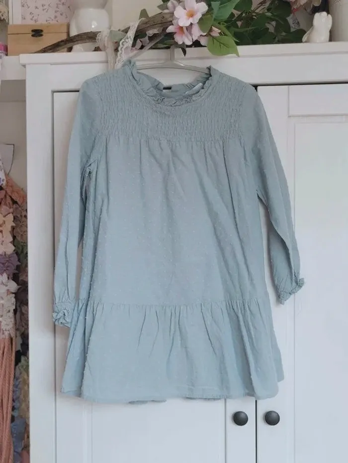 Robe plumetis légère vert d'eau