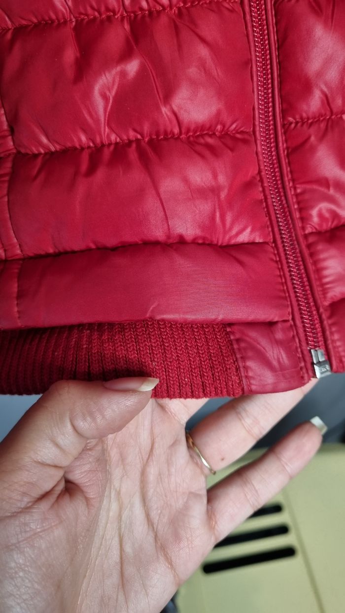 Manteau doudoune rouge matelassé avec capuche taille L - photo numéro 6