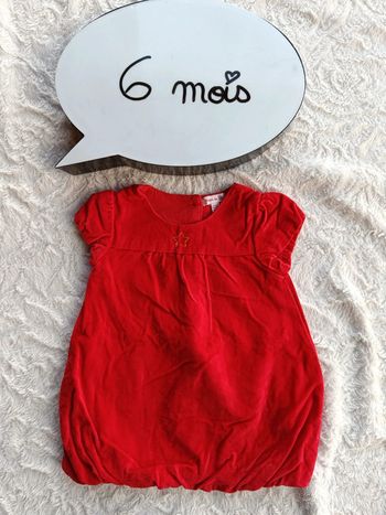 Robe boule cérémonie fête anniversaire mariage Noël velours Fille 6 mois étoile 100% coton