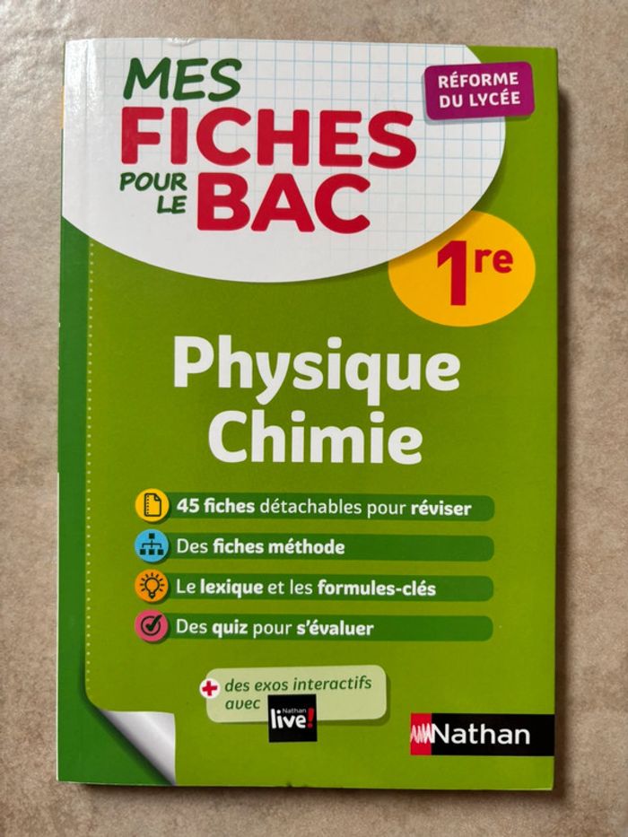 Fiches de révision Bac première physique chimie