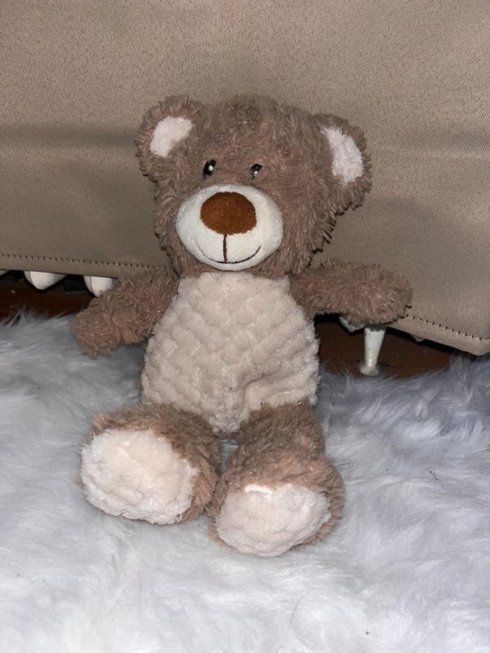 Peluche ourson marron beige