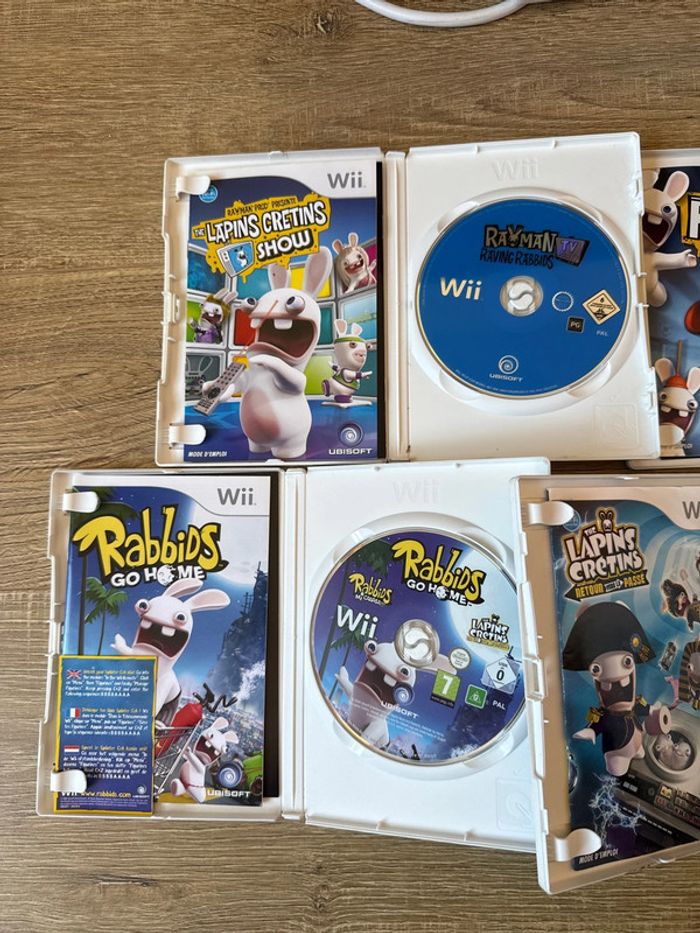 Lot complet lapins crétins Rayman jeux Wii - photo numéro 2