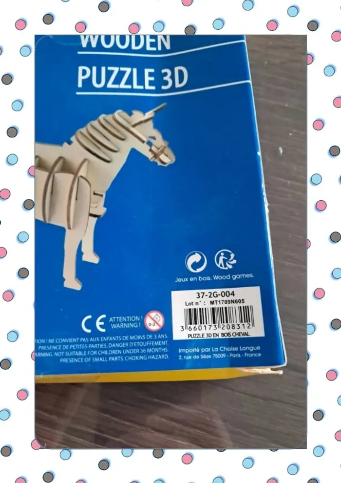 Cheval puzzle en bois - photo numéro 5