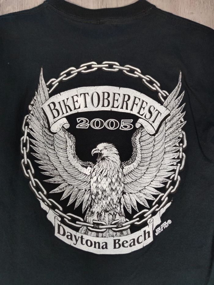 T-shirt Biketoberfest Daytona Beach 2005 Aigle Y2k Noir Taille M Homme - photo numéro 6