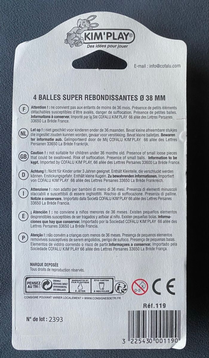 NEUF : lot de 4 balles super rebondissantes - photo numéro 2