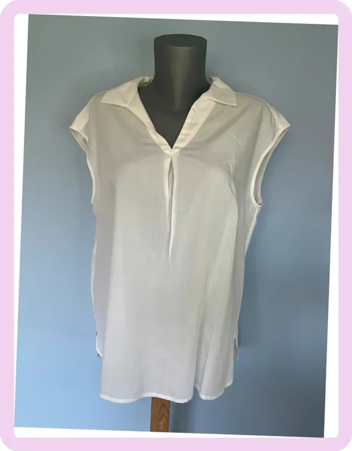 Haut sans manches blanc Comptoir des Cotonniers – Taille 3 – À customiser ou porter tel quel