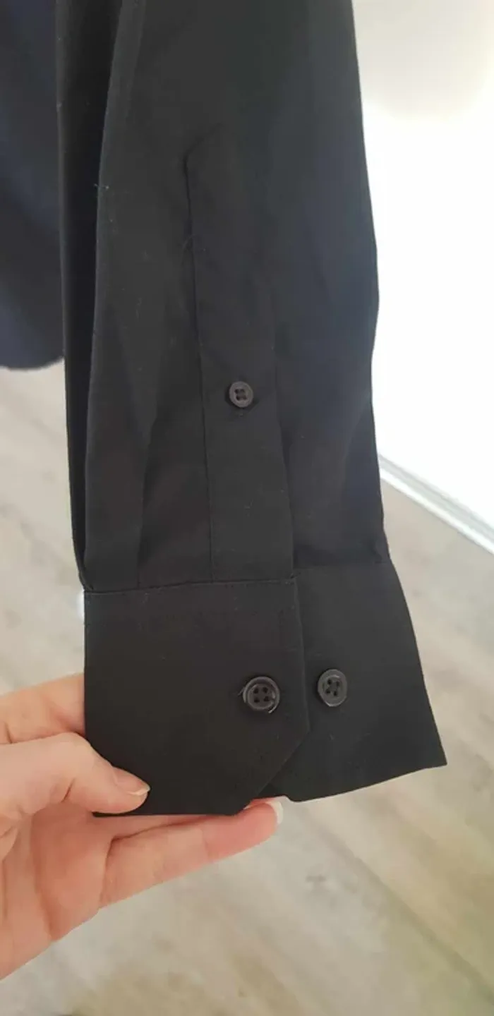 Chemise unie noire manches longues neuve - photo numéro 4