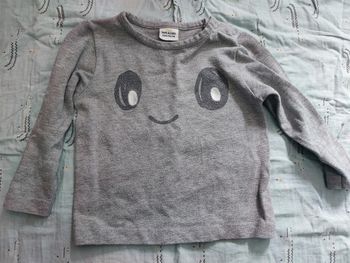 Pull/sweat gris smiley T.24 mois
