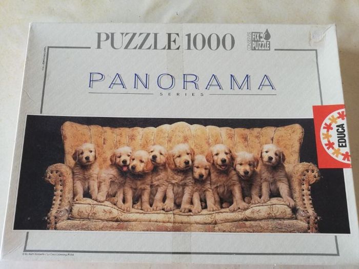 Puzzle 1000 pièces. Educa. Chiots, panorama.