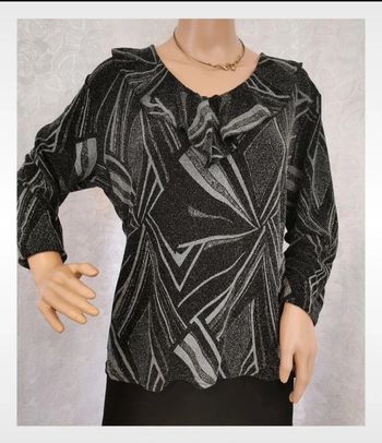Blouse. Noir et argent. Taille 42.Fafa Mod Paris