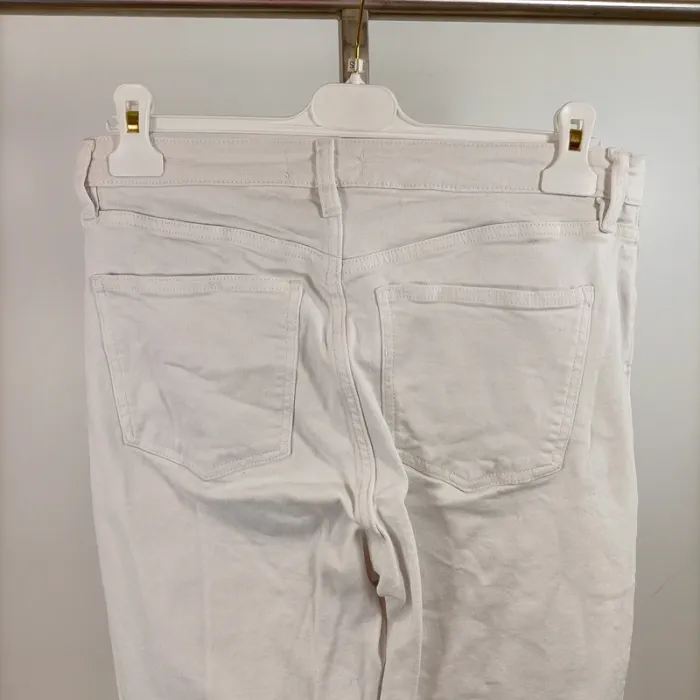 Jean skinny blanc Zara taille 40 coupe stretch bas droit A1488 - photo numéro 7