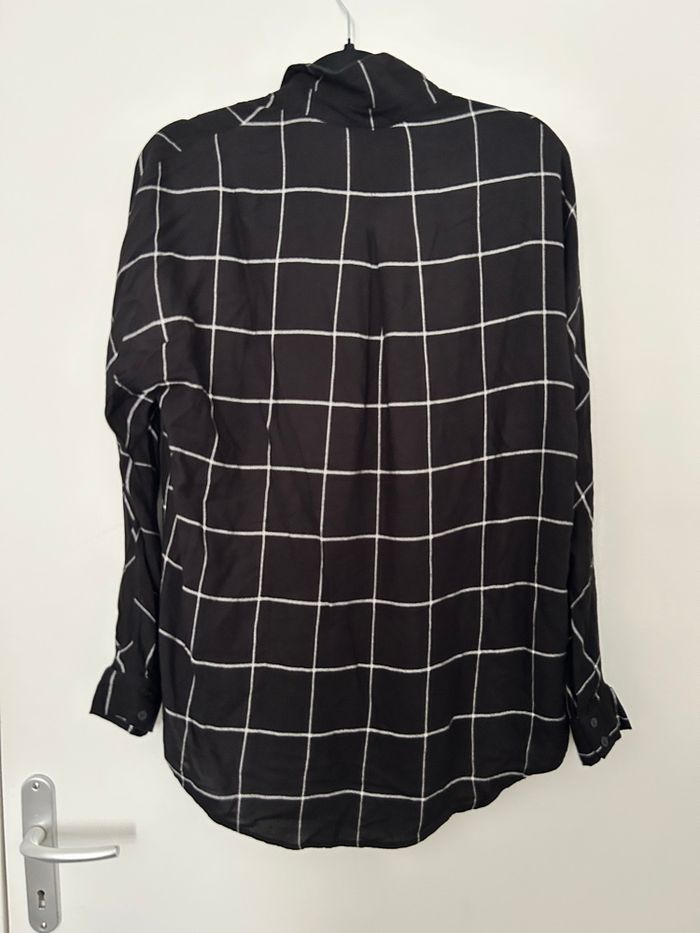 Chemise femme manches longues noir carreaux blanc Promod 40 - photo numéro 4