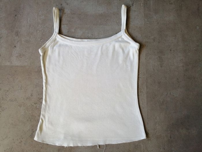 Débardeur blanc Largeur 30 cm longueur 33 cm Taille 10-14 ans Promod - photo numéro 1