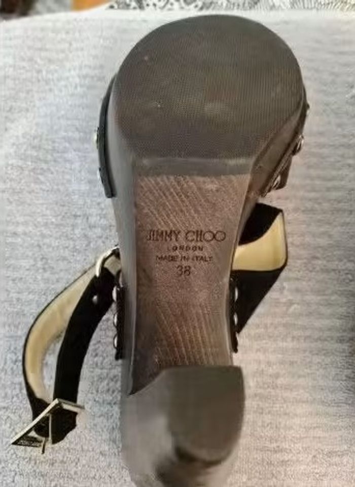Mules compensées Jimmy Choo, taille 38 - photo numéro 3