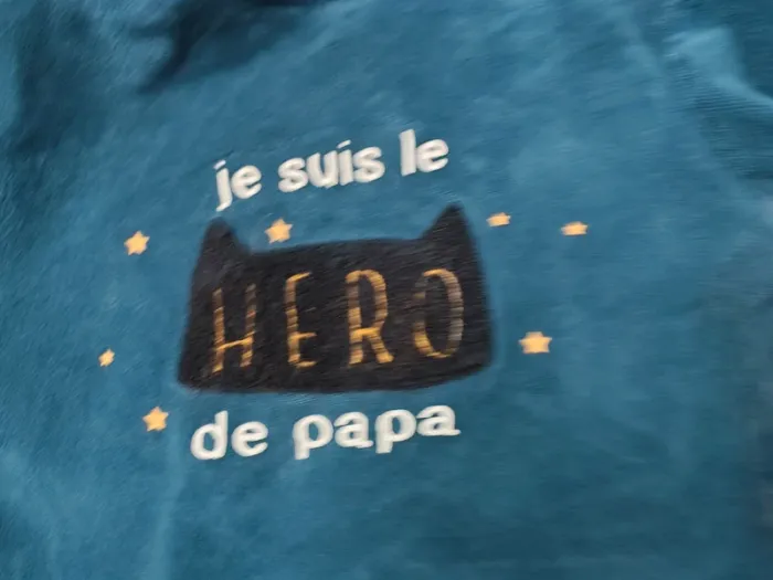 Pyjama grenouillère je suis le héros de papa 3 ans - photo numéro 2