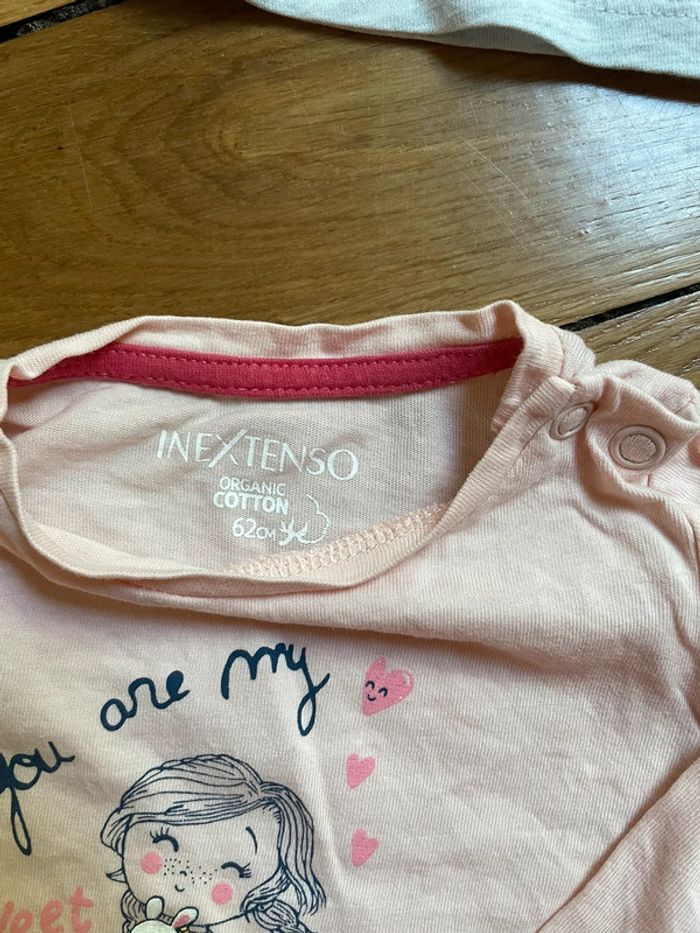 Lot 2 T-shirts manche longue InExtenso 3 mois - photo numéro 2
