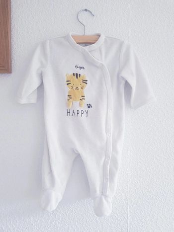 Kiabi - Grenouillère / pyjama une pièce / dors bien en velours (3 mois)