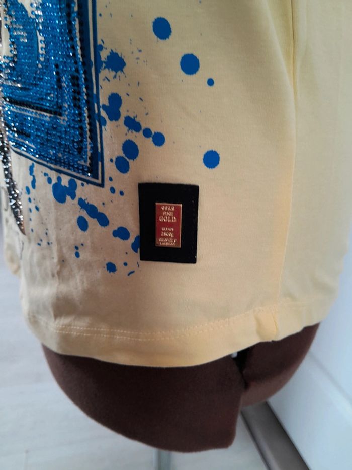 Magnifique tee shirt Avenue Georges V tigre strass avec lingot - photo numéro 4