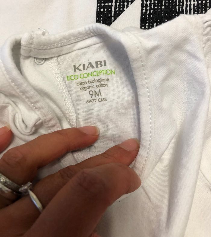 Teeshirt zèbre blanc Kiabi 9 mois - photo numéro 2