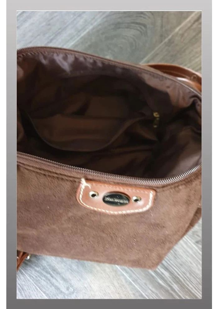 Sac à main Mac Douglas en daim marron 40x23 cm - photo numéro 4