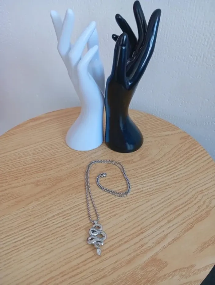 Solde 💝 Cadeau homme Chaine serpent courbé en acier inoxydable gr - photo numéro 3