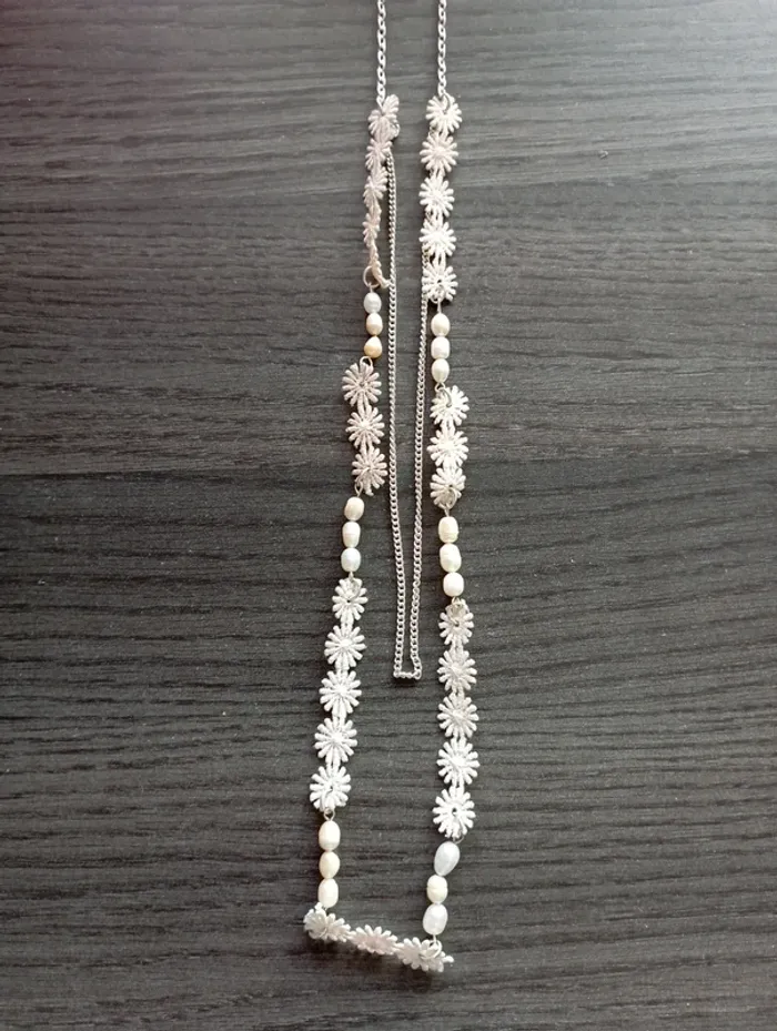 Pendentif fleur rose/beige