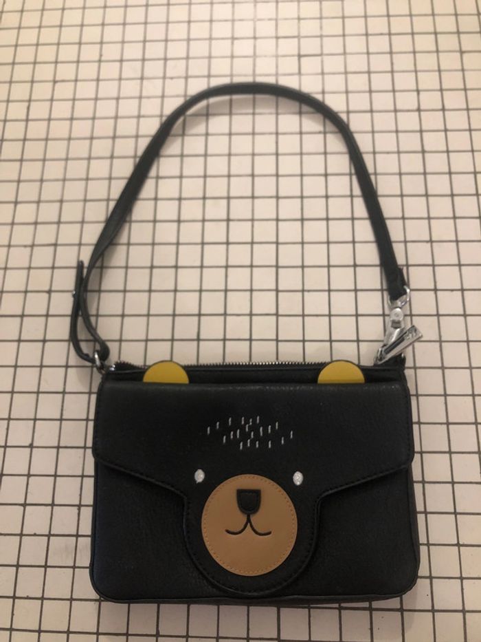 Petit sac noir tête d’ours