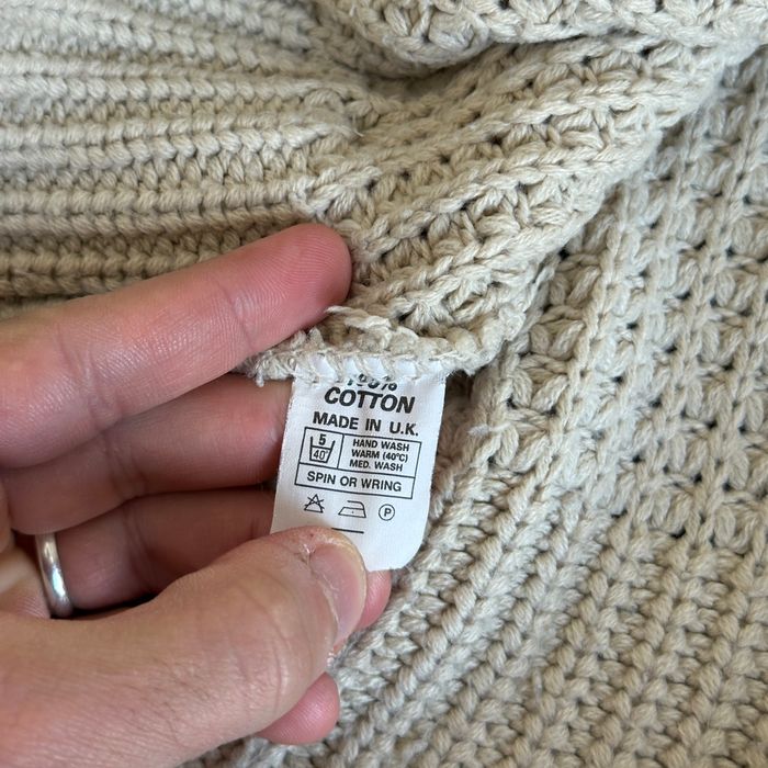 Pull Lacoste Brodé Beige Coton Col Roulé Vintage Maille Épaisse Size S/M - photo numéro 5