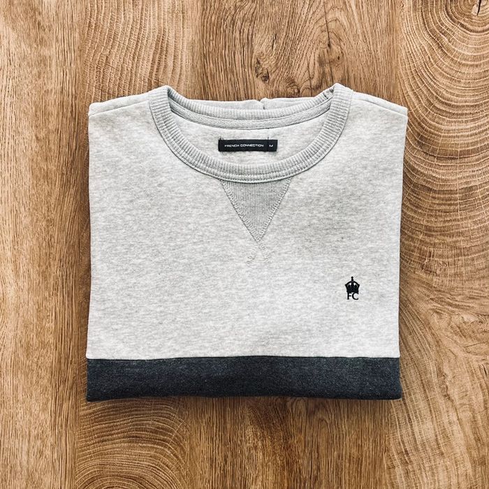Pull/sweat gris clair et gris foncé French Connection pour homme en taille M