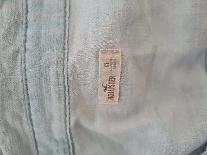 Chemise bleu jeans Hollister Taille XS - photo numéro 4