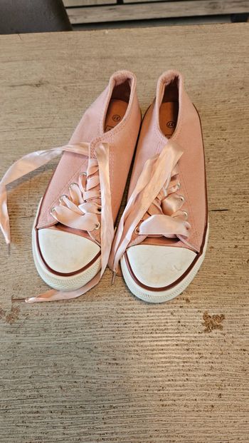 Paire de basket basse rose et blanche à lacets, Merry Scott, 37