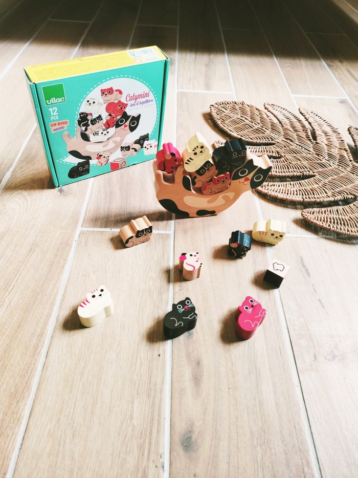 🐱Jeu d'équilibre Catymini Les chats en bois marque Vilac