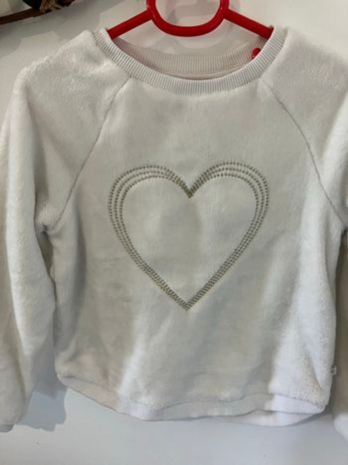 Pull blanc pilou pilou fille 8 ans okaïdi - photo numéro 2